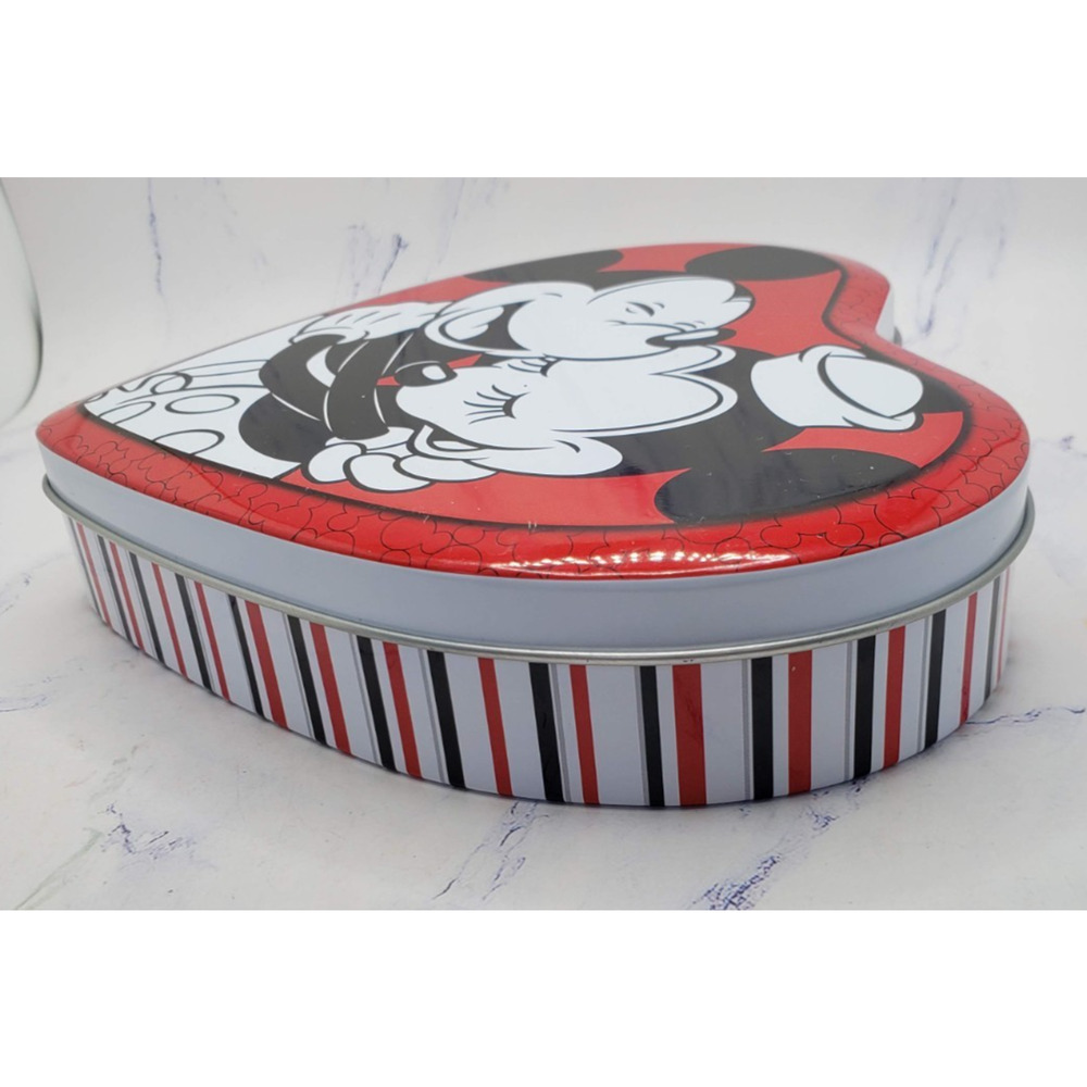 Disney Mickey & Minnie Mouse Valentine's Heart Shaped Collectible Tin Container - Picture 4 of 11